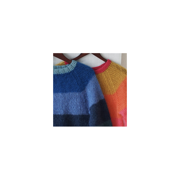 IDUN stripet mohairsweater - lang eller kort